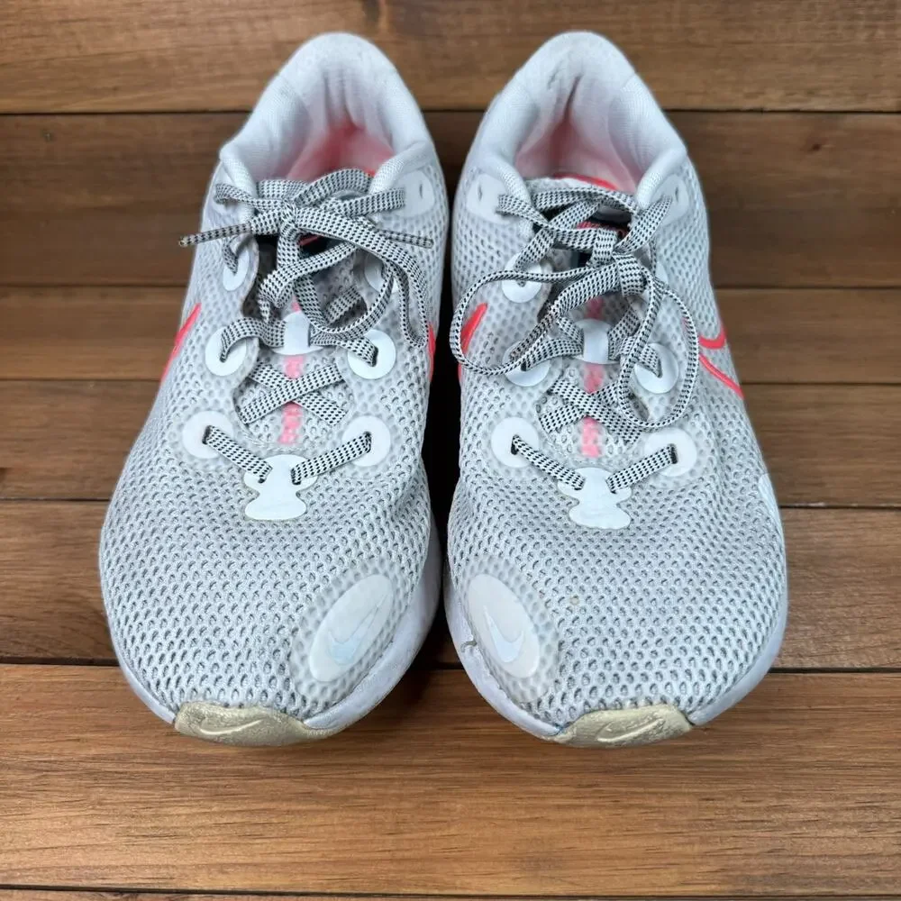 Nike Renew Run CK6360-101 Summit White Crimson Aqua Shoes Women's 9